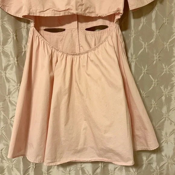 Self Portrait Pink Cutout Mini Lace Applique Trim Collared Mini Dress Mod - Picture 7 of 16